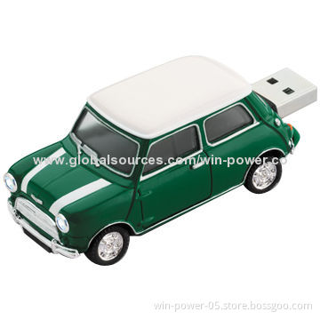 USB Flash Stick in Car Shape, USB 2.0/3.0 Interface, 1-64GB Capacity Range, CE/FCC/RoHS-marked